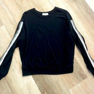 Black Soft Long-sleeve with patchwork on sleeve. Perfect Condition